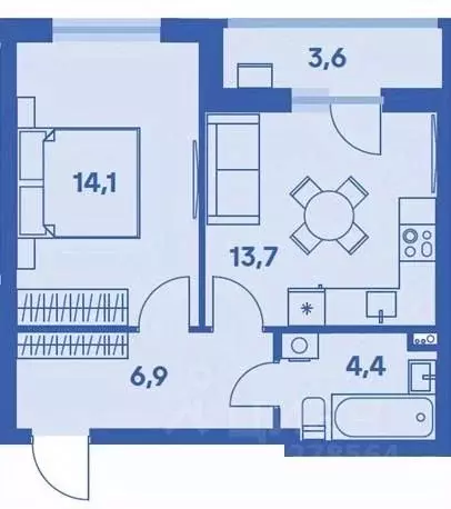 2-к кв. Пермский край, Пермь ул. Карпинского, 115 (40.9 м) - Фото 1