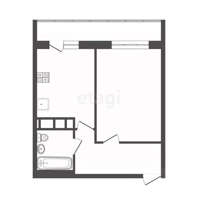 Студия Смоленская область, Смоленск Красноборская ул., 6к4 (34.9 м) - Фото 2