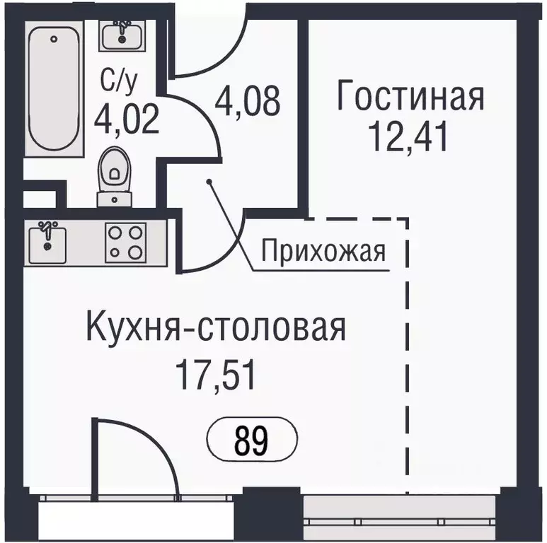 Студия Москва ул. Академика Челомея, 1А (38.9 м) - Фото 0