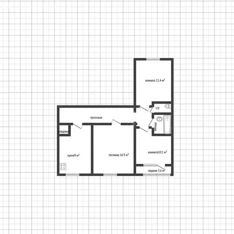 3-комнатная квартира: Майкоп, улица 12 Марта, 136 (63 м) - Фото 0