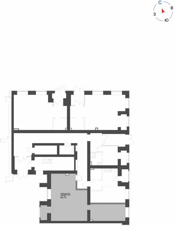 3-комнатная квартира: Нижнекамск, 15-й микрорайон, ЖК Калина (65.75 м) - Фото 1