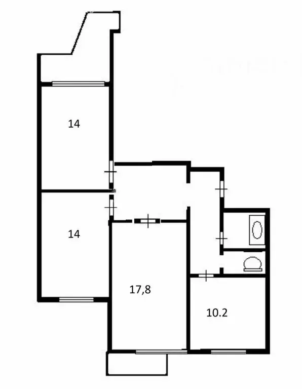 3-комнатная квартира: Москва, Боровское шоссе, 45 (74 м) - Фото 0