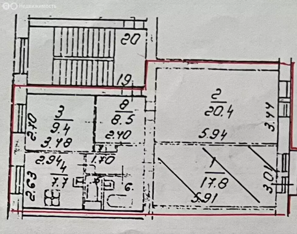 2к в 3-комнатной квартире (20.4 м) - Фото 1