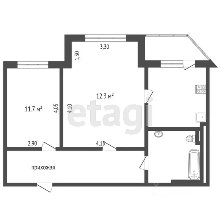 2-к кв. Ханты-Мансийский АО, Сургут Быстринская ул., 22/1 (61.1 м) - Фото 1
