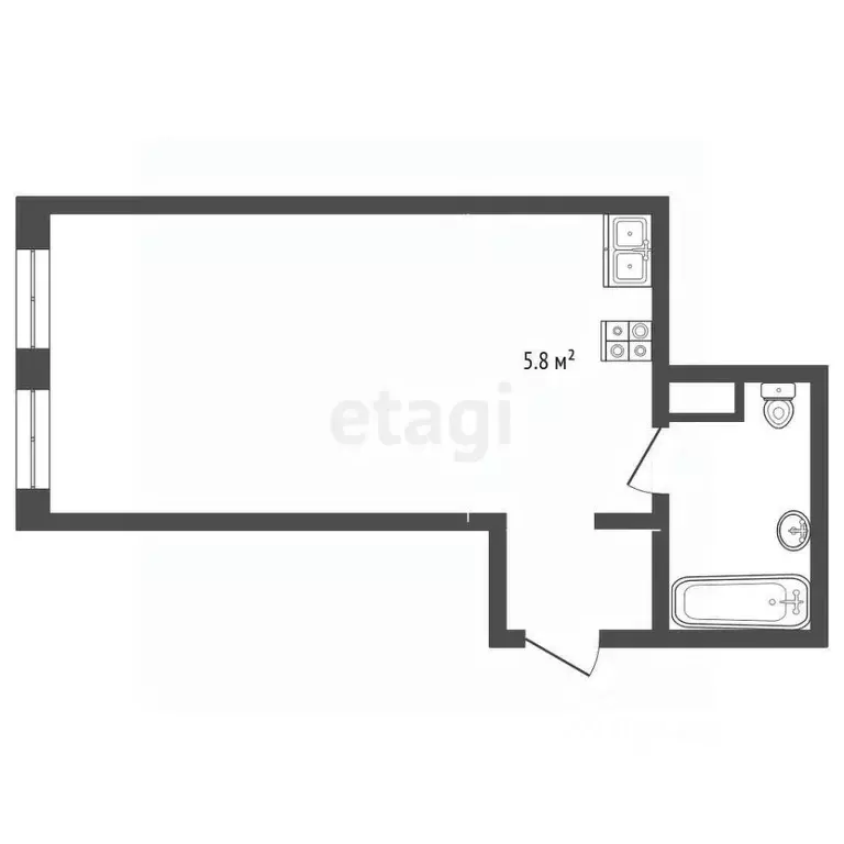 Студия Ярославская область, Ярославль Чернопрудная ул., 37 (29.0 м) - Фото 1