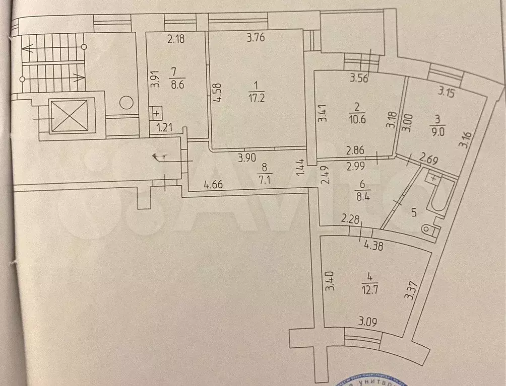 4-к. квартира, 83 м, 6/10 эт. - Фото 0