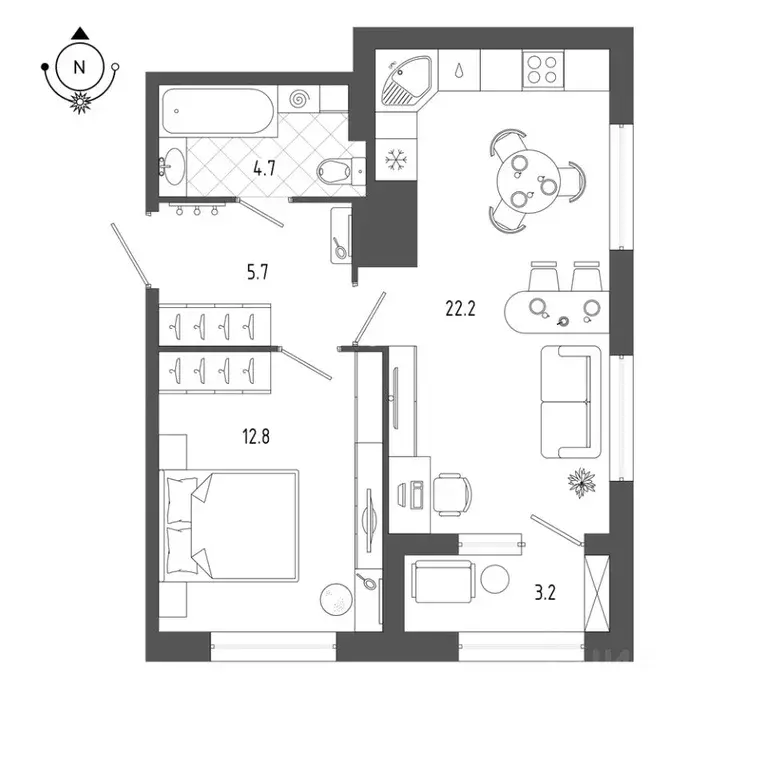 1-к кв. Санкт-Петербург бул. Измайловский, 9 (47.0 м) - Фото 0