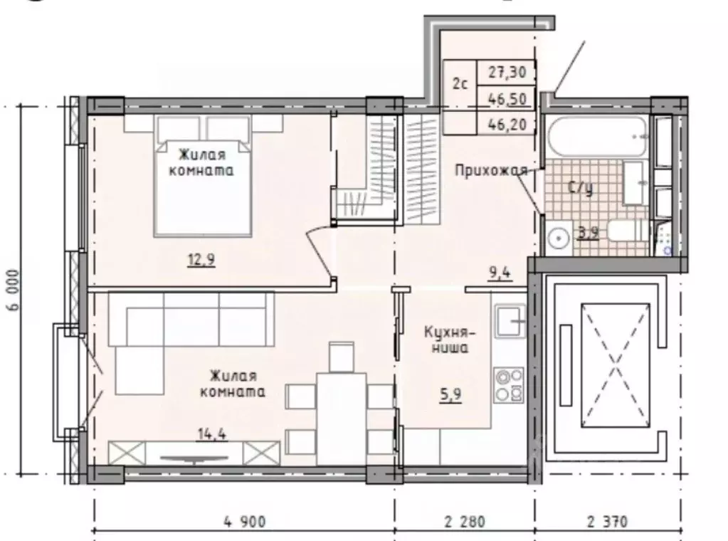 2-к кв. Московская область, Солнечногорск городской округ, Голубое пгт ... - Фото 1
