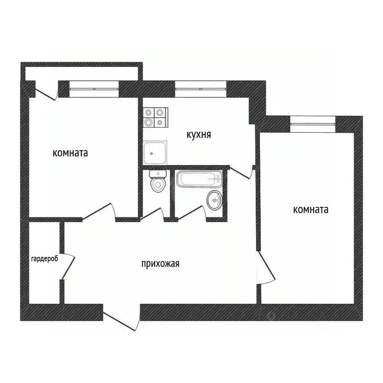 2-к кв. Ленинградская область, Кириши Волховская наб., 52 (65.7 м) - Фото 2
