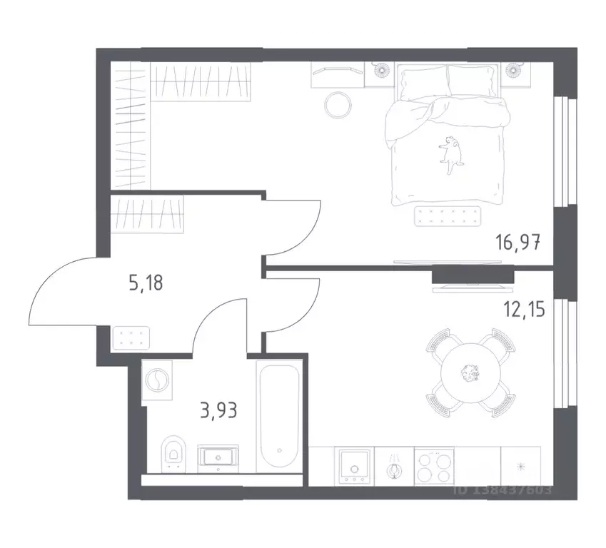 1-к кв. Башкортостан, Уфа ул. Минигали Губайдуллина, 8к9 (38.23 м) - Фото 1