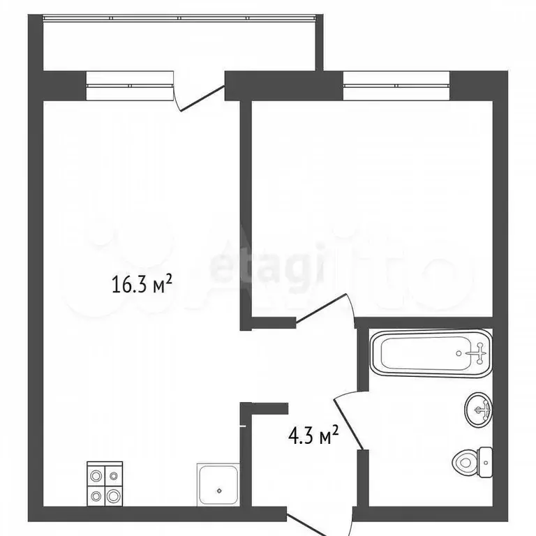 1-к. квартира, 36,5 м, 7/10 эт. - Фото 0