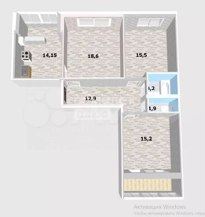 3-к. квартира, 79,2 м, 3/5 эт. - Фото 0
