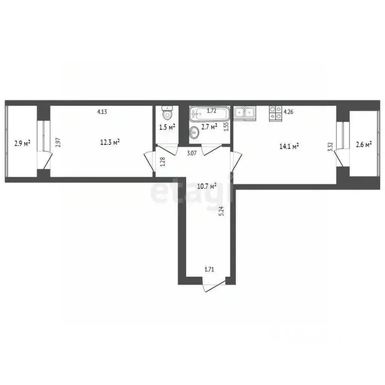 1-к кв. Томская область, Томский район, д. Кисловка, Северный мкр ул. ... - Фото 2