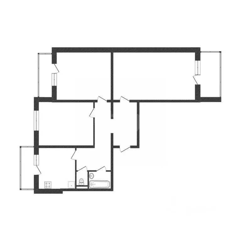 3-к кв. Белгородская область, Белгород ул. Есенина, 48 (68.5 м) - Фото 2
