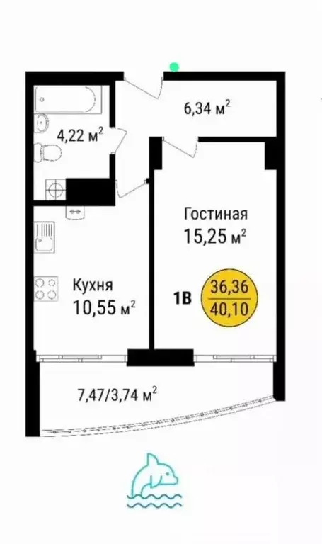 1-к кв. Крым, Ялта муниципальный округ, Гаспра пгт ул. Парусная, 9В ... - Фото 2