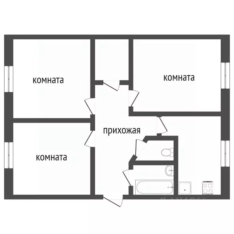 3-к кв. Ханты-Мансийский АО, Сургут ул. Пушкина, 33 (59.2 м) - Фото 1