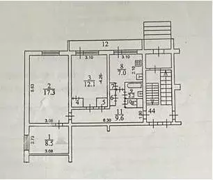 3-к. квартира, 59,7 м, 1/4 эт. - Фото 1