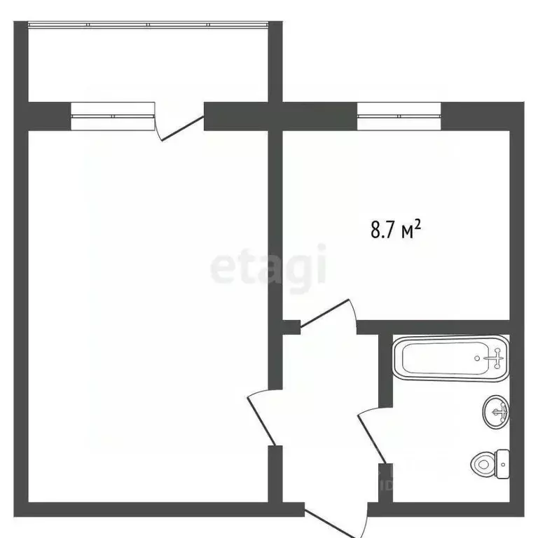 1-к кв. Тамбовская область, Тамбов Мичуринская ул., 130 (37.4 м) - Фото 1