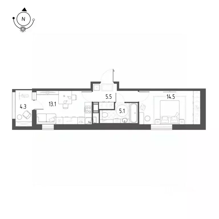 1-к кв. Омская область, Омск Зеленая река мкр, 1 (39.1 м) - Фото 0