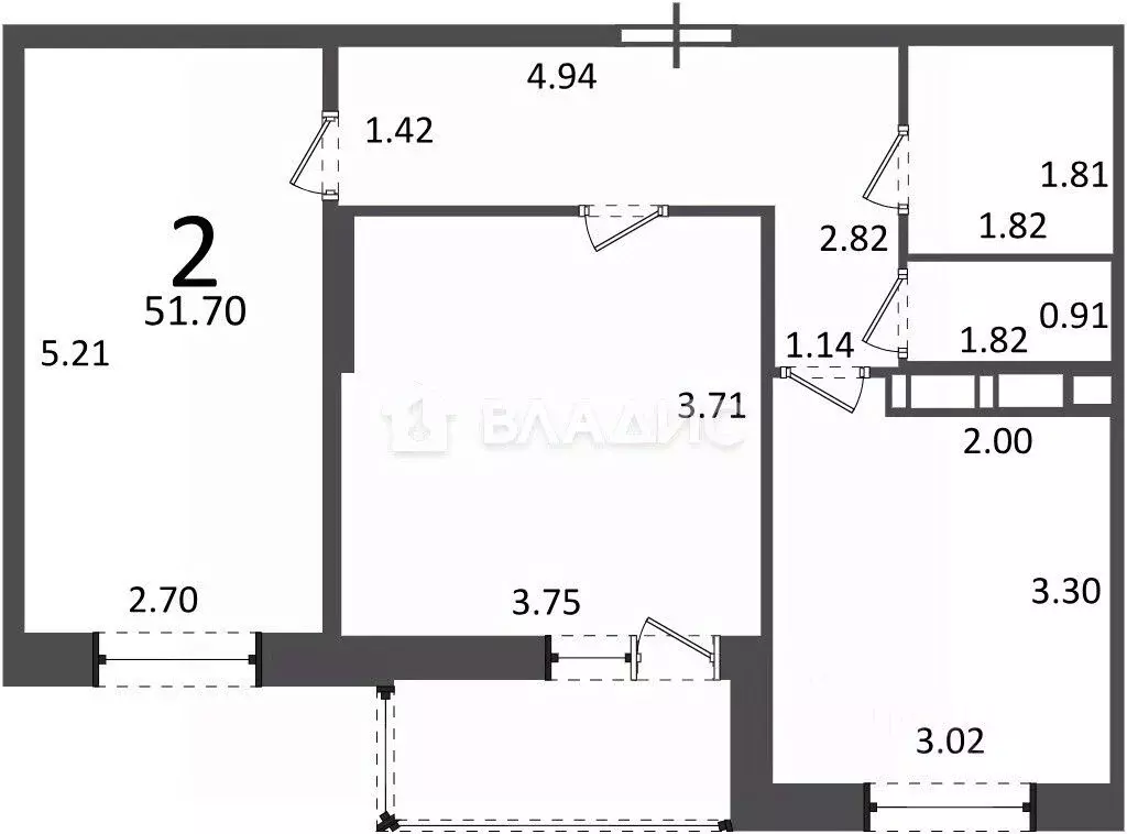2-к кв. Москва ул. Яворки, 1к6 (51.7 м) - Фото 2