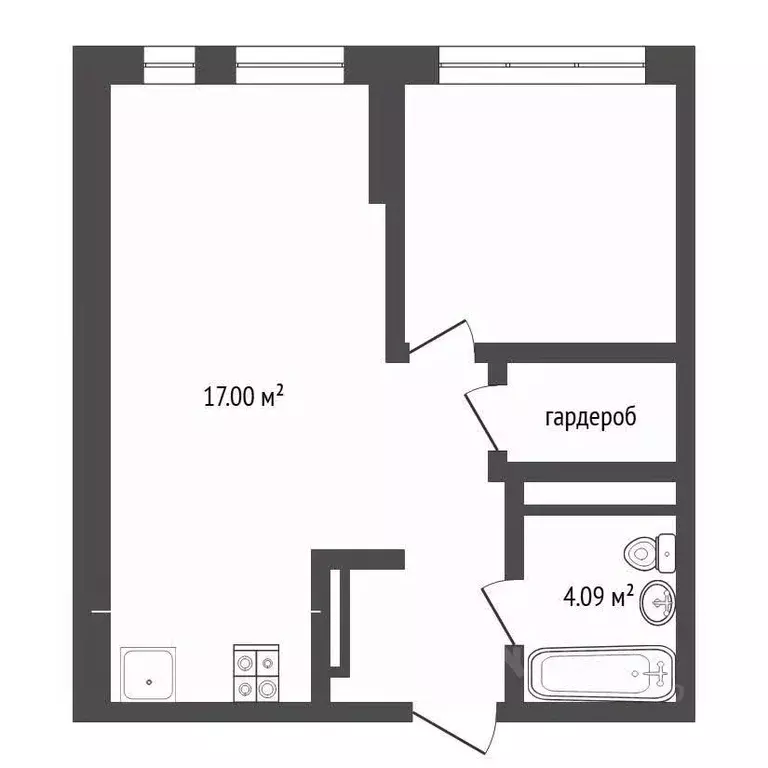 1-к кв. Тюменская область, Тюмень ул. Тимофея Чаркова, 87 (44.6 м) - Фото 2