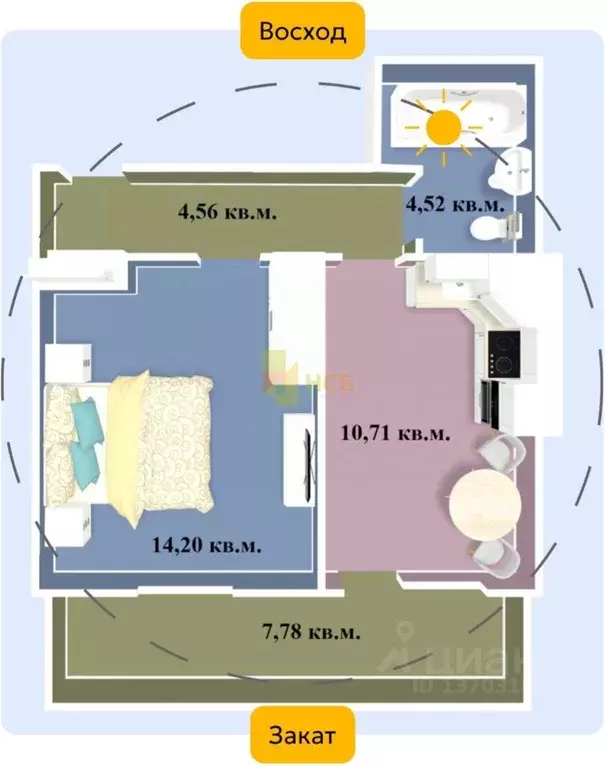 1-к кв. Омская область, Омск ул. Завертяева, 18к10 (41.77 м) - Фото 0