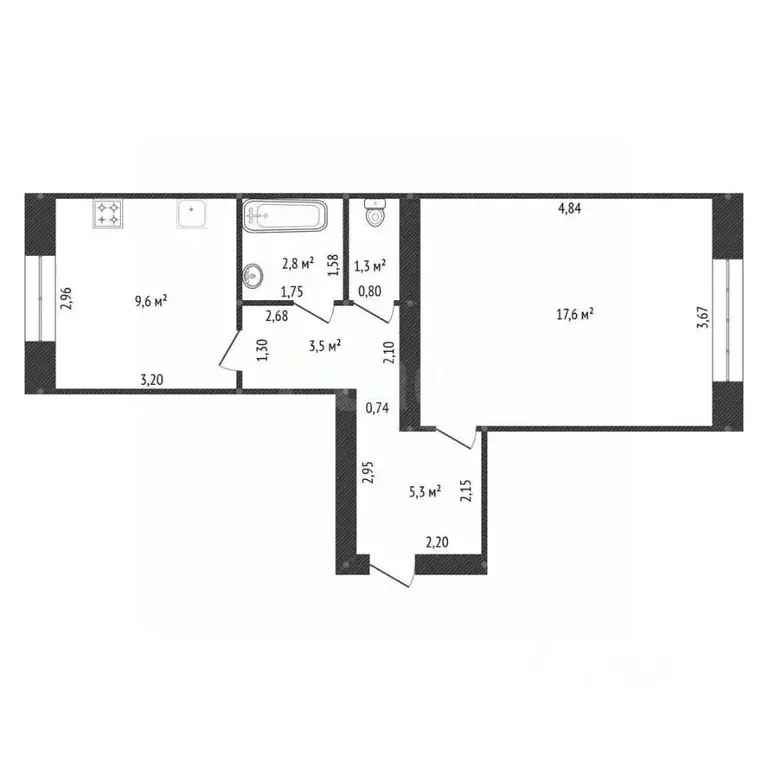 1-к кв. Башкортостан, Уфа Центральная ул., 6/1 (40.1 м) - Фото 1