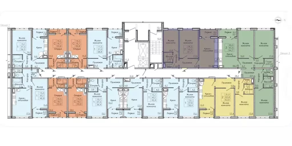 1-к кв. Воронежская область, Воронеж ул. Федора Тютчева, 107 (42.4 м) - Фото 2