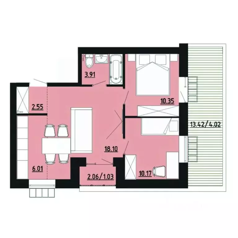 2-к кв. Челябинская область, Южноуральск ул. Строителей, 14 (56.1 м) - Фото 1
