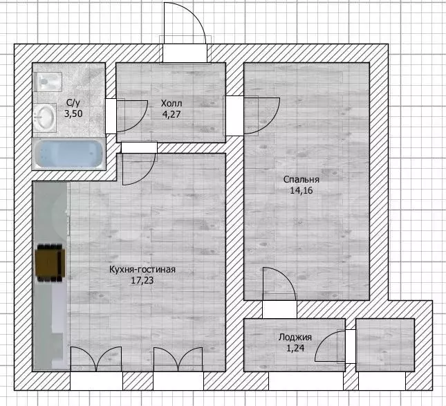 1-к. квартира, 40 м, 2/8 эт. - Фото 0