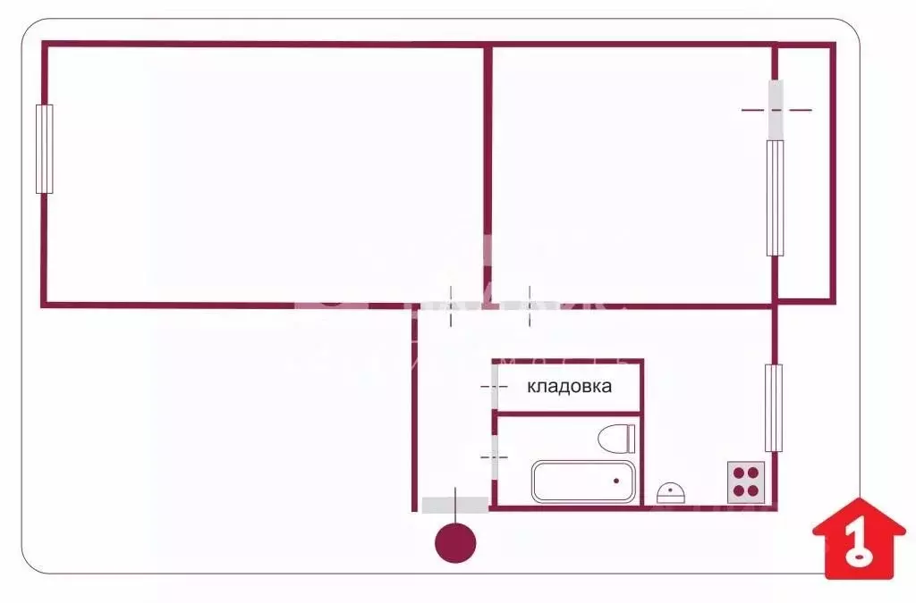 2-к кв. Омская область, Омск ул. Авиагородок, 7А (44.9 м) - Фото 1