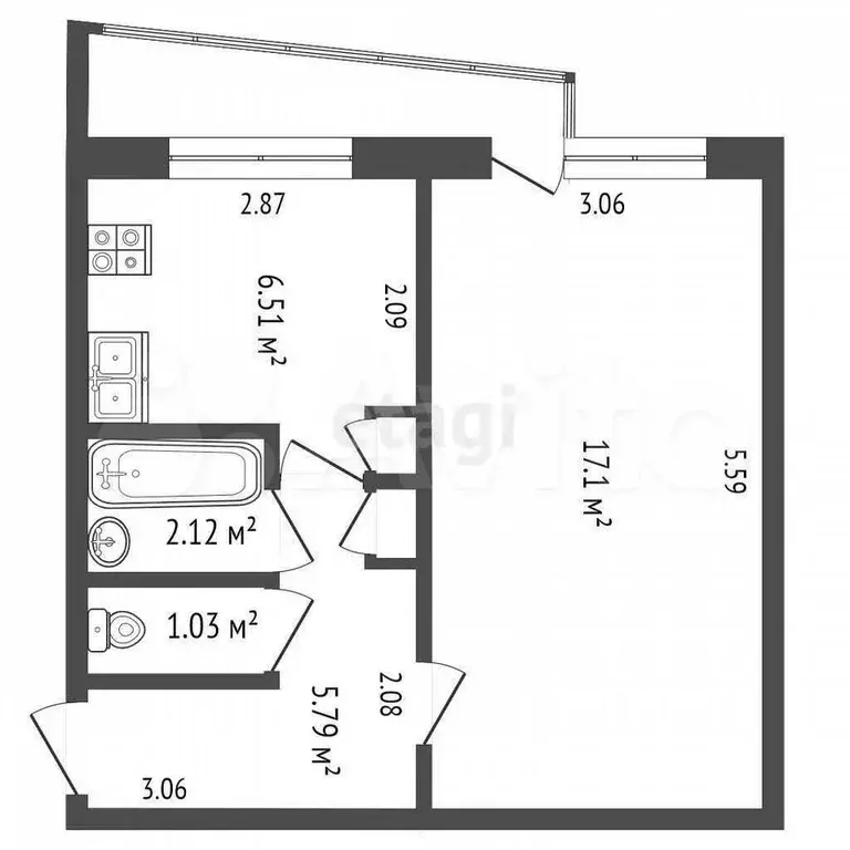 1-к. квартира, 33 м, 4/5 эт. - Фото 0