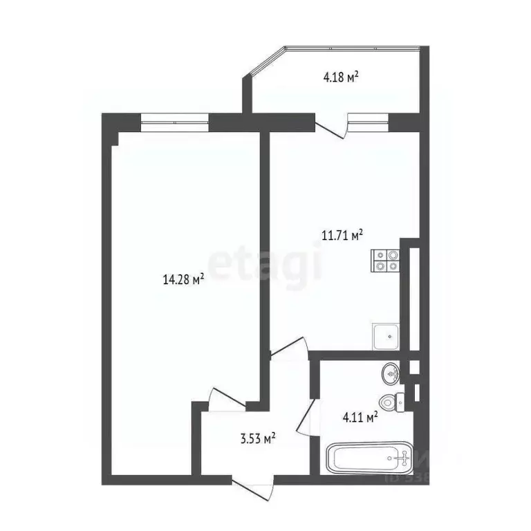 1-к кв. Ростовская область, Ростов-на-Дону Тибетская ул., 1Бс2 (33.2 ... - Фото 2