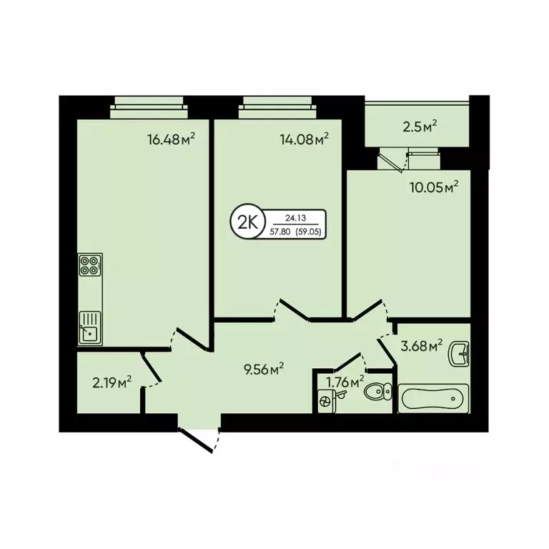 2-к кв. Ярославская область, Ярославский муниципальный округ, д. ... - Фото 1