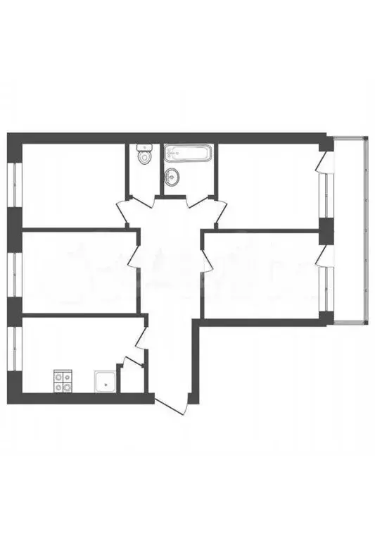 4-комнатная квартира: Тула, улица Луначарского, 63 (78.4 м) - Фото 1