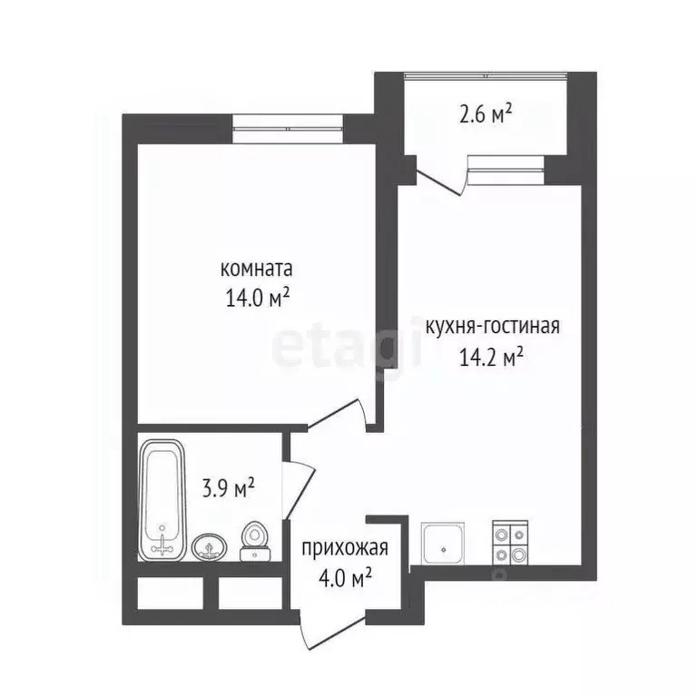 1-к кв. Тюменская область, Тюмень ул. Евгения Войнова, 3 (38.7 м) - Фото 0