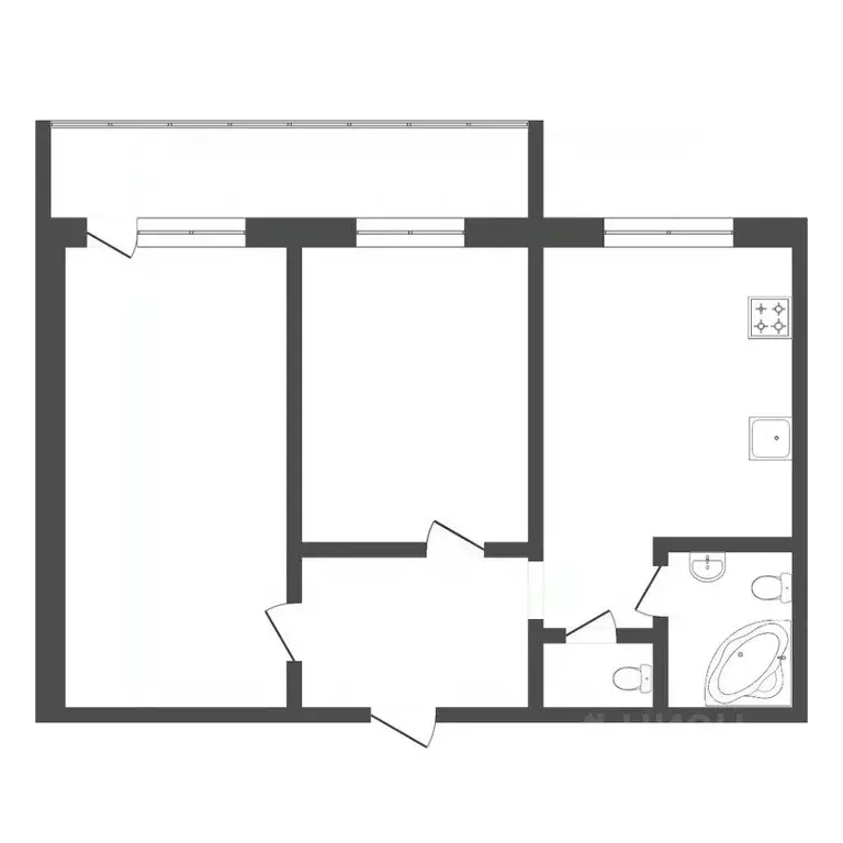 2-к кв. Тюменская область, Тюмень ул. Газовиков, 22 (45.8 м) - Фото 1