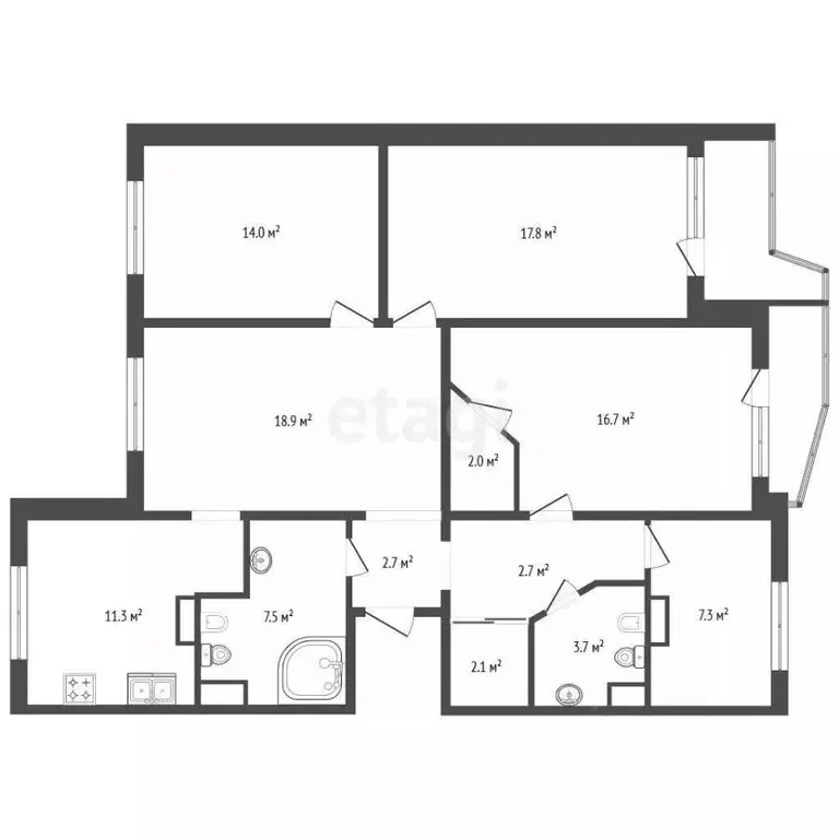 5-к кв. Москва Ангарская ул., 22К1 (111.2 м) - Фото 1