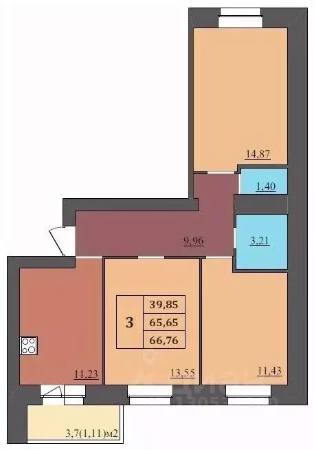 3-к кв. Ярославская область, Ярославль Северный жилрайон, 15-й мкр,  ... - Фото 0