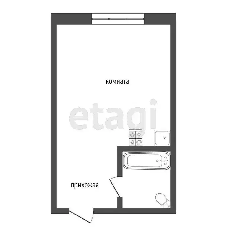 1к в -комнатной квартире (17 м) - Фото 1