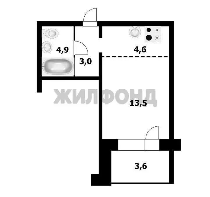 Квартира-студия: Новосибирск, Рельефная улица, 106/2 (25 м) - Фото 0