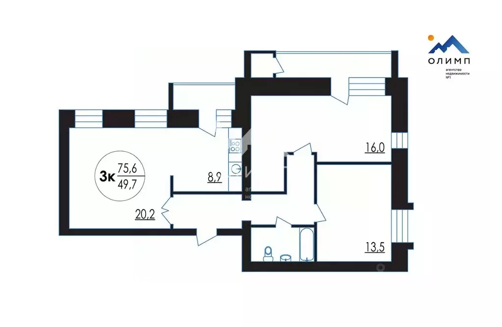 3-к кв. Ярославская область, Ярославль ул. Володарского, 8 (75.6 м) - Фото 2