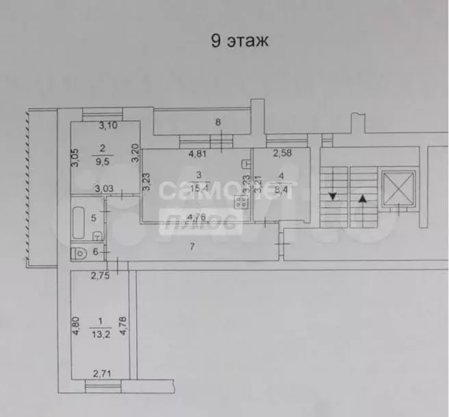 Доля в 3-к. квартире, 62,2 м, 9/10 эт. - Фото 0