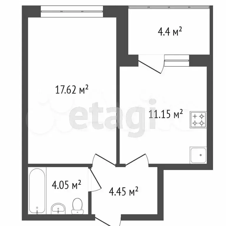 1-к. квартира, 36,7 м, 5/10 эт. - Фото 1