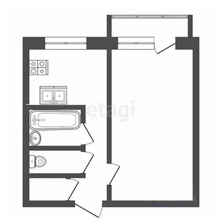 1-к кв. Владимирская область, Муром ул. Ленина, 115 (32.7 м) - Фото 2