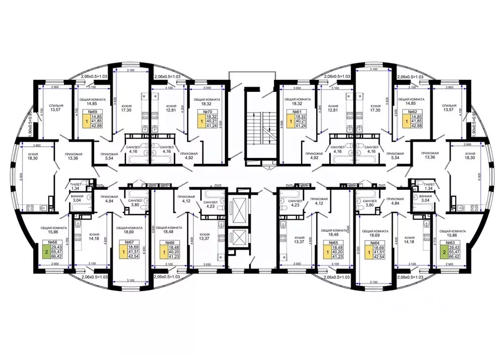 2-к кв. Краснодарский край, Краснодар Имени Петра Метальникова мкр, ... - Фото 2