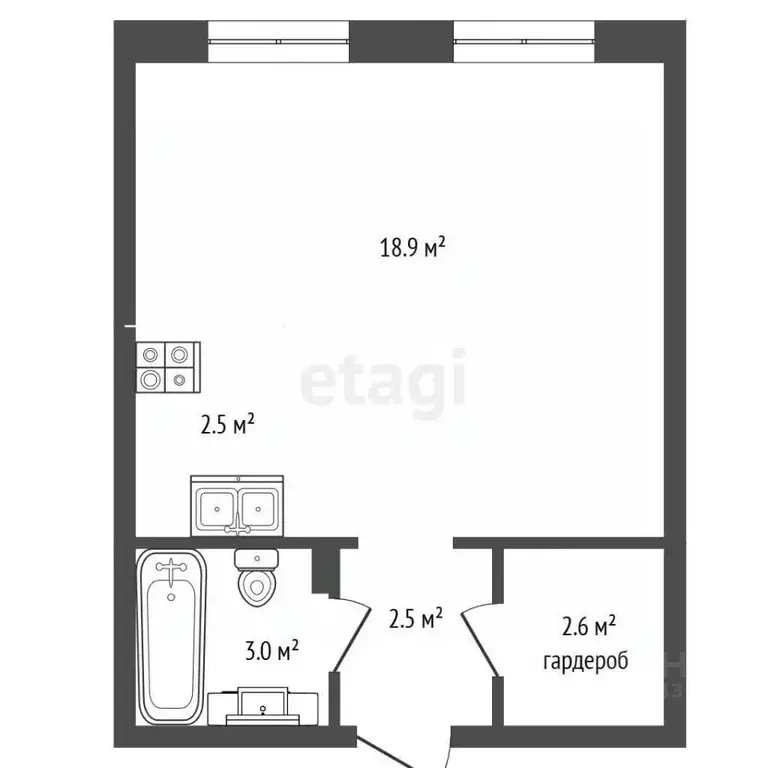 Студия Московская область, Королев Болшево мкр, Бурковский проезд, ... - Фото 2