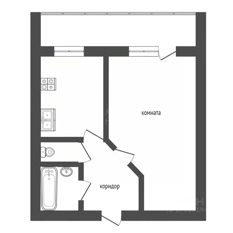 1-к кв. Тюменская область, Тюмень ул. Щербакова, 150к1 (34.9 м) - Фото 2