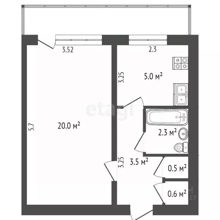 1-к кв. Крым, Бахчисарай ул. Крымская, 6 (31.9 м) - Фото 1