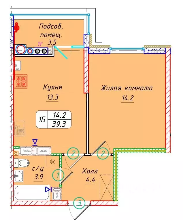1-к кв. Ставропольский край, Ставрополь № 36 мкр, ЖК Фруктовый сад,  ... - Фото 1